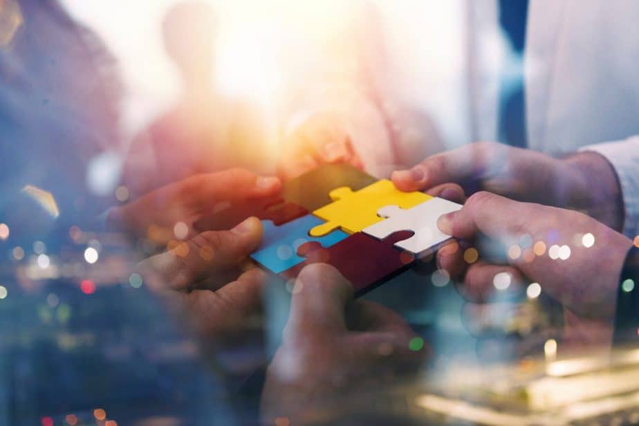 Puzzleteile verbinden, Teamwork