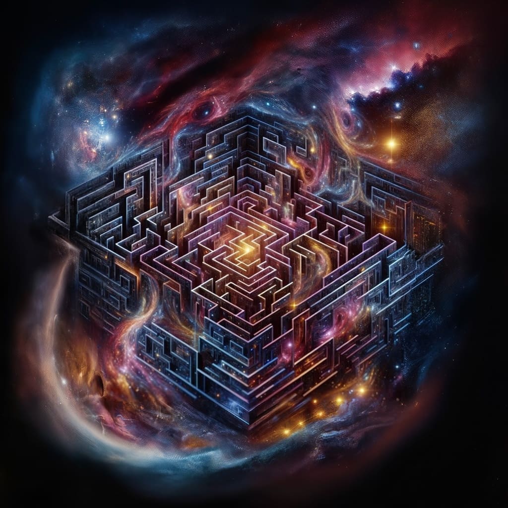 Kubisches Labyrinth im Weltraum
