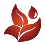 Rote Blätter und Tropfen